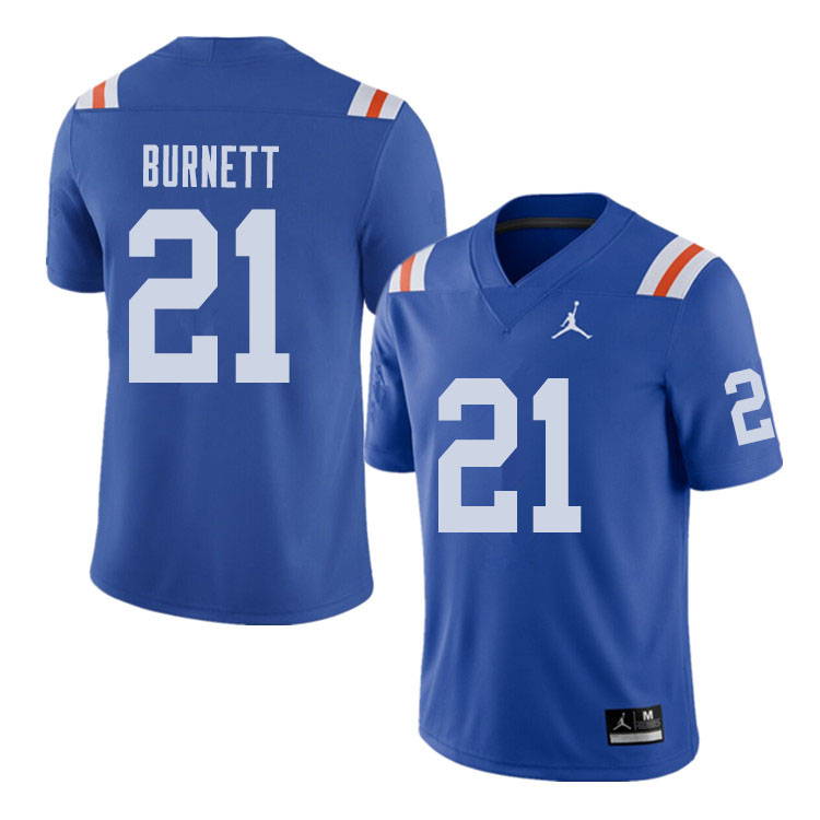 Jordan Brand Men #21 McArthur Burnett Florida Gators Throwback Alternate College Football Jerseys Sa